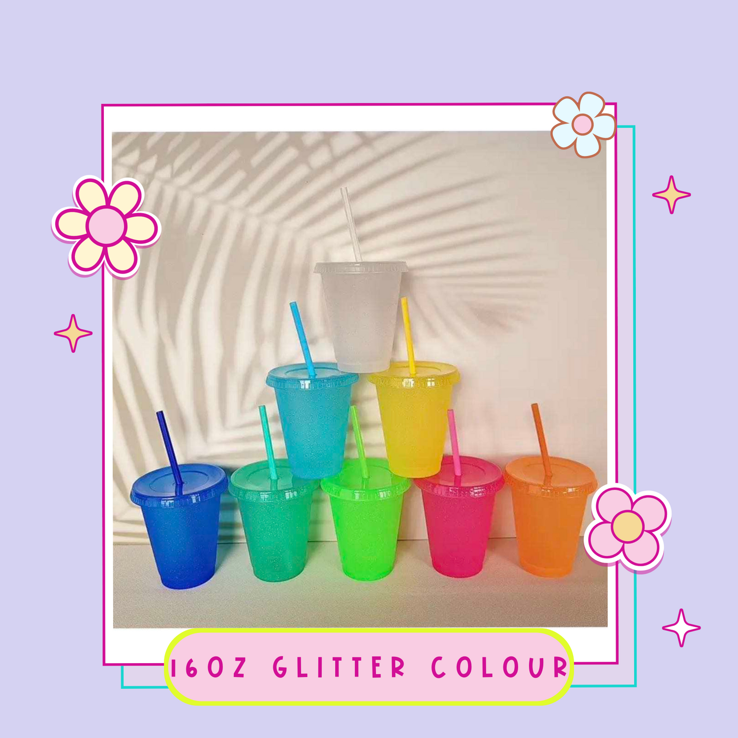 16oz Glitter Cold Cups