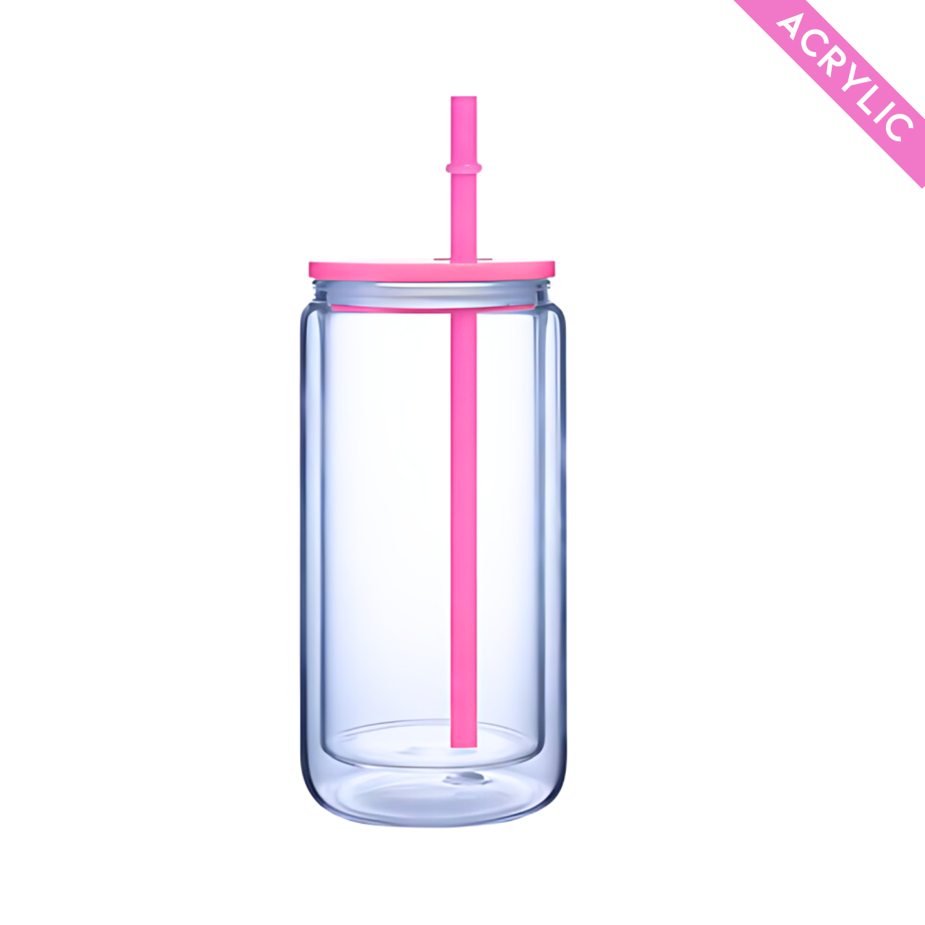 16oz Barbie Pink Acrylic Snow Globe Tumbler