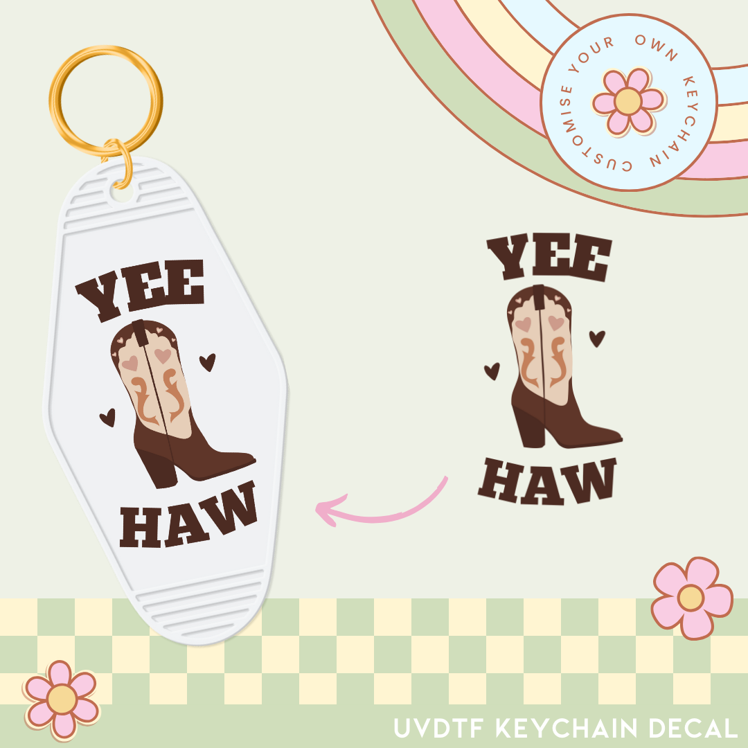 Yee Haw UV Keychain Decal at