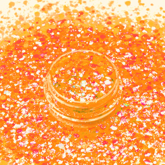 Neon Orange Chunky Mix Glitter