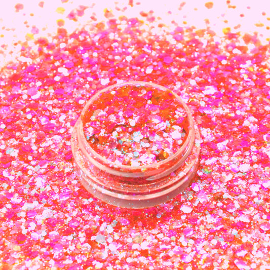 Neon Hot Pink Chunky Mix Glitter