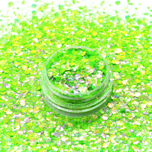 Neon Lime Chunky Mix Glitter