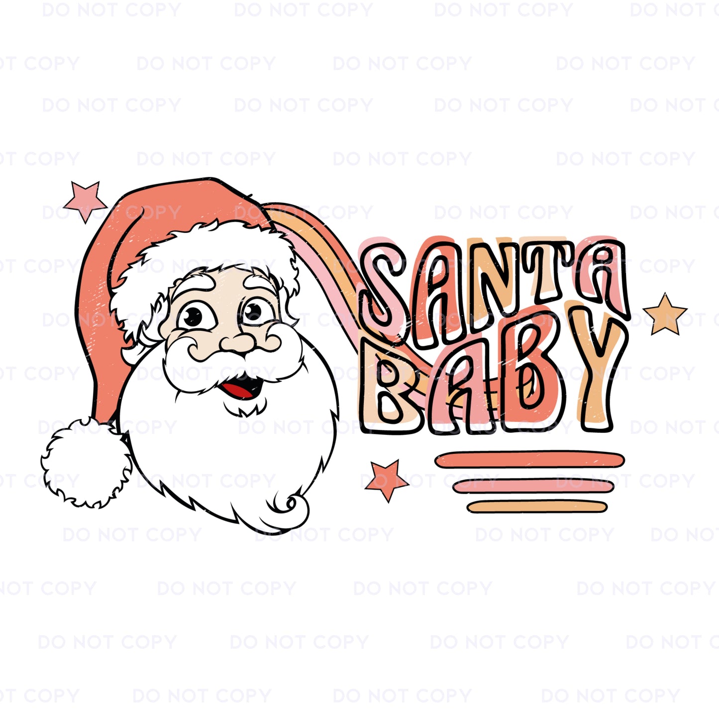 Kids Santa Baby Clear Film Transfer